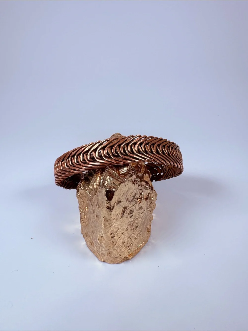 Handcrafted Copper Braided Cuff Bracelet - Women's Jewelry